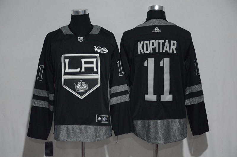 NHL Los Angeles Kings #11 Kopitar Black 1917-2017 100th Anniversary Stitched Jersey->->NHL Jersey